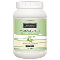 Bon Vital' Therapeutic Touch Massage Crème, Professional Massage Therapy Cream with Olive Oil to Repair Dry Skin & Soothe Sore Muscles, Full Body Moisturizer For Youthful Looking Skin, 1 Gallon - BVTTC1G