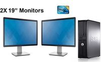 Dell Optiplex, Core 2 Duo 3.0Ghz, 1TB Hard Drive, New 8GB of Memory, Windows 10 x64, Dual 19in Monitors (Renewed)