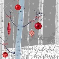White Winter 3-Ply Beverage Napkins 16 Per Pack