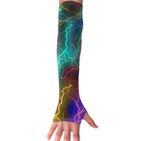 FRS Ltd Unisex Cooling Arm Sleeves Lightning Sun Block UV Protection Perfect for Driving Fingerless Breathable Gloves (1 Pair)
