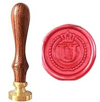 MNYR Vintage Alphabet Letter U Crown Wreath Initial Embossment Wedding Invitations Gift Cards Wax Seal Stamp Stationary Sealing Wax Stamp Wood Handel Set