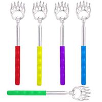 5 Pc Back Scratchers for Adults Extendable, Telescopic Back Scratcher Scalp Head Massager Manual Back Massager, Portable Anti-Slip Rubber Hand Held Scalp Body Massager for Wellness & Relaxation