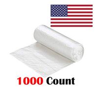 Ox Plastics 7-10 Gallon Trash Can Liner, High Density 24”x24”, 1000 Bags/Rolls Per Case, Easy To Use and Store, For Bathroom, Kitchen, or Office Wastebaskets (8 Micron, Clear)