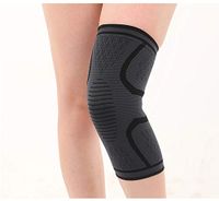 Borndmy Professional Outdoor Knee Pads, Sports Equipment, Basketball Equipment, Track and Field Compression Sleeves, Arthritis and Joint Injury Recovery Support-Unisex（1pair） (Black, L)