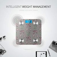 Bluetooth Body Fat Scale Beautiful Cute Fashion Cartoon Ribbon Scale Digital Weight Body Fat Composition Monitor Analyzer with Smartphone App for Body Management-396 Lbs