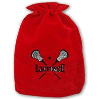 Christmas Drawstring Gift Bags Small Lacrosse Stick Drawing Xmas Bag Mini Reusable Bags Bulk for Kids,Holiday Party Candy Favors