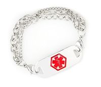 Triple Strand Medical Alert ID Stainless Steel Bracelet ~DIABETES