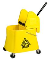 M2 Professional 40 Qt/30 L Elephant Foot Mop Bucket with Down Press Wringer with Wheels - Yellow