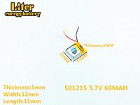 3.7V 500mAh 502248 Lithium Polymer Ion Rechargeable Battery Lithium Polymer Li-Po Battery for MP4 GPS MP3 Bluetooth Stereo DIY Gift