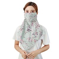 IPENNY Womens Adjustable Sun Protection Face Scarf Breathable Print Silk Neck Gaiter 50+ UV Protective Cover for Face Neck Anti-dust Cover Bandana for Outdoor Activities