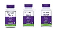 Natrol Biotin, Beauty, 10,000 mcg Maximum Strength Tablets 100 ea (Pack of 3)