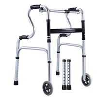 ZHPRZD Disabled Walker Folding Walker Assisted Walking Pulley Four-Legged Elderly Lightweight Aluminum Walker