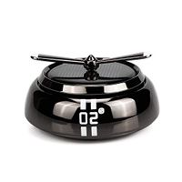 QBUC Car Air Freshener Solar Energy Rotating Cologne Car Aromatherapy Diffuser Interior Decoration Accessories Essential Oil Diffuser for Car Home(Black)