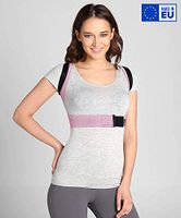 BeFit24® Posture Corrector for Women and Men Under Clothes - Adjustable Upper Back Straightener - Shoulder Support Brace - Slouching Correction - Neck and Clavicle Pain Relief [ Size 2 - Pink/Black ]