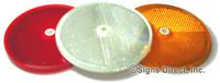 White 3-1/4" diameter reflector buttons, Color=White