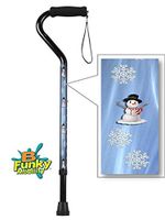 Walking Cane Adjustable Self Adjusting with Snowman Holiday Design BFunkyMobility