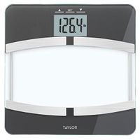 Taylor 400 Lb. Capacity Digital Glass Platform Body Composition Analyzer Bath Scale (Black)
