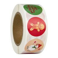 STOBOK 1 Roll Christmas Stickers Decorative Stickers Gift Sealing Stickers Gift Label Sticker for Baking Packing Label Envelope Seals Random Pattern