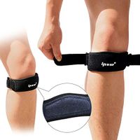 IPOW 2 Pack Thickened Pad&Wide Patella Knee Strap, Pain Relief Patellar Tendon Support, Adjustable Brace Band for Basketball, Running, Jumpers Knee, Volleyball, Tendonitis, Arthritis