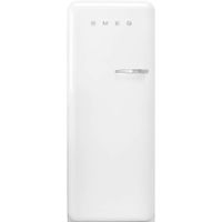 Smeg FAB28ULWH3 50's Retro Style Aesthetic 24" 50'S Style Refrigerator With Ice Compartment, White, Left Hand Hinge