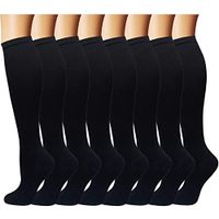 Copper Compression Socks For Men & Women -8 Pairs- Best for Running, Athletic, Medical, Pregnancy and Travel (C1-8 Pack Black, Large / X-Large)