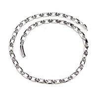Men's Silver Pure Titanium Magnetic Therapy Link Chain Necklace for Neck Arthritis Headaches Pain Relief