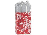 Sprinkles Gifts Lot of 10 Christmas Gift Bag Presents Wrapping Paper Bags Small Rose Snowflakes Red 5-1/4x3-1/2x8-1/4"