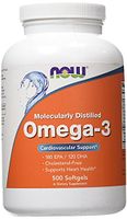 NOW Foods Omega-3, 3Pack (500 Softgels Each )