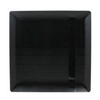 Exquisite Disposable-Black-Plastic-Plates-Square Linear (40 Pack) Wedding Dinner Fancy Tableware Dishes (9 Inch., Black) Single Size Set