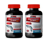 Immune System Booster - Wild Alaskan 100% Pure Salmon Oil - Fish Oil Omega 3 for Women - 2 Bottles 180 Softgels