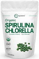 Organic Chlorella Spirulina 3000MG, 720 Tablets, 120 Servings (4 Months Supply), Rich in Prebiotics, Immune Vitamins, Chlorophyll, Fiber, Proteins and Support Immune System, No GMO and Vegan Friendly