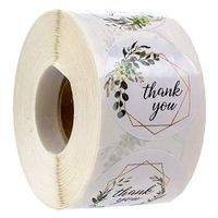 Greenery Frames Thank You Stickers / 4 Alternating Designs / 500 Boho Thank You Stickers