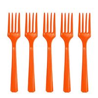 Premium Heavy Weight Plastic Forks | Orange Peel | Pack of 48 | Party Supply