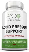Blood Pressure Support Supplement, with Garlic Powder, Vitamin B6, Vitamin B12, Hawthorn Extract & More, 60 Capsules by Eco Pure Health