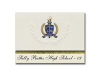 Signature Announcements Sully Buttes High School - 07 (Onida, SD) Graduation Announcements, Presidential style, Elite package of 25 with Gold & Blue Metallic Foil seal