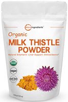 Maximum Strength Pure Organic Milk Thistle Extract Powder, 3.5 Ounces (100 Grams), Contains 80% Active Silymarin, Strongly Supports Liver Health and Antioxidant, No GMOs and Vegan Friendly