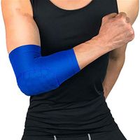 Breathable Basketball Elbow Pads Outdoor Sports Badminton Anti-Collision Arm Warmer Protectors Brace Supports Safety,Blue,L