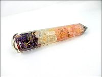 Exquisite Jet Rune Engraved Rose Crystal Amethyst Orgone Massage Wand Booklet"Jet International Crystal Therapy" A+ Energized Cleansed Programmed