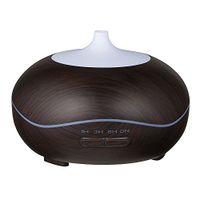 Yoki Gift Shop Aroma (Dark wood) Essential Oil Diffuser Wood Grain 300 ML Cool Mist Humidmifier with Timer Adjustable Mist 7 Color Changing Night Lights