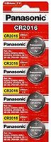 Four (4) X Panasonic Cr2016 Lithium Coin Cell Battery 3V Blister Packed