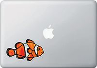 Tropical Fish - Clownfish - Clown Fish - Stained Glass Style - Opaque Vinyl Laptop Decal - Copyright Yadda-Yadda Design Co. (Size Choices) (MD 5"w x 3"h)