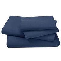 unbrand 1800 Comfort Super Soft Vivid Bed Sheet Set Flat Fitted DEEP Pocket Sheets 4PC/Navy Blue/California King