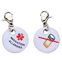 Medication Allergies Snap-On Bracelet Charm-Parent (Stainless Steel)