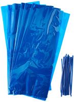 Creative Converting 071309 Treat Pack of 20 Small Cello Bags with Twist Ties Blue Party Supplies, 4 x 9, Multicolor