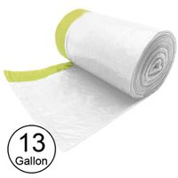 Wideskall 13 Gallong Kitchen Garbage Drawstring Trash Bag Transparent White - Pack of 30