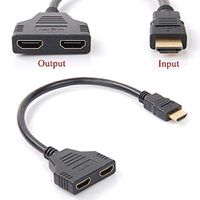 Phoebe168 1080P HDMI Male To Dual HDMI Female 1 to 2 Way Splitter Cable Adapter Converter For HDTV/ PS3 /STB/DVD players and most LCD Projectors