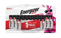 Energizer AA Batteries (20 Count), Double A Max Alkaline Battery