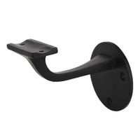 Set of 4 Iron HANDRAIL Brackets with Black Powder Coat Finish Heavy Duty Support Brackets for Stairway Support Easy Installation Hardware
