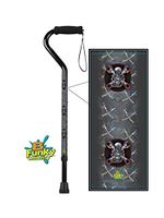 Walking Cane Offset Foam Handle Aluminum Adjustable Cool Motor Head Biker Design Men or Women