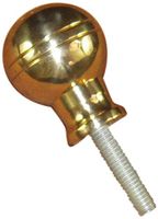JWL HAWNKOA PRODUCTS (1) Cane Walking Stick Shift Knob Handle 1 1/2" Round Ball Knob Style Cast Brass with Steel Threaded Rod Connector